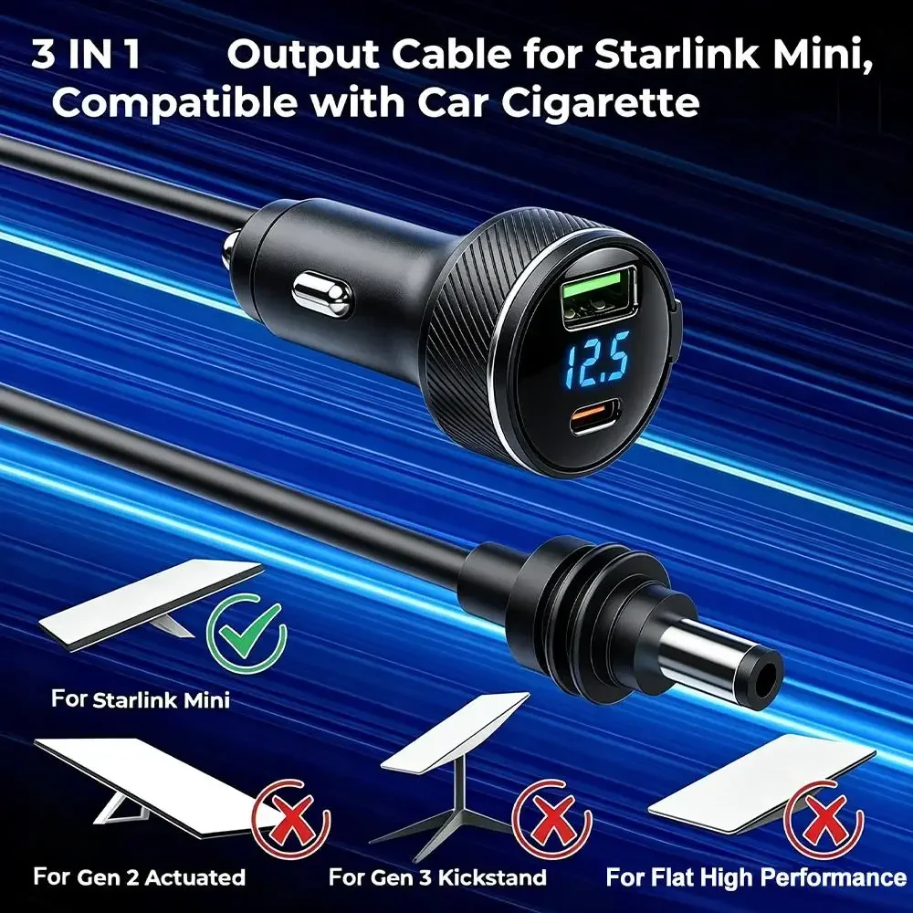 Für Starlink Mini Autoladegerät 12V-24V auf 30V 2A Aufwärtswandler mit digitaler Spannungsanzeige QC3.0+PD Netzadapter Autozubehör – Detail 3