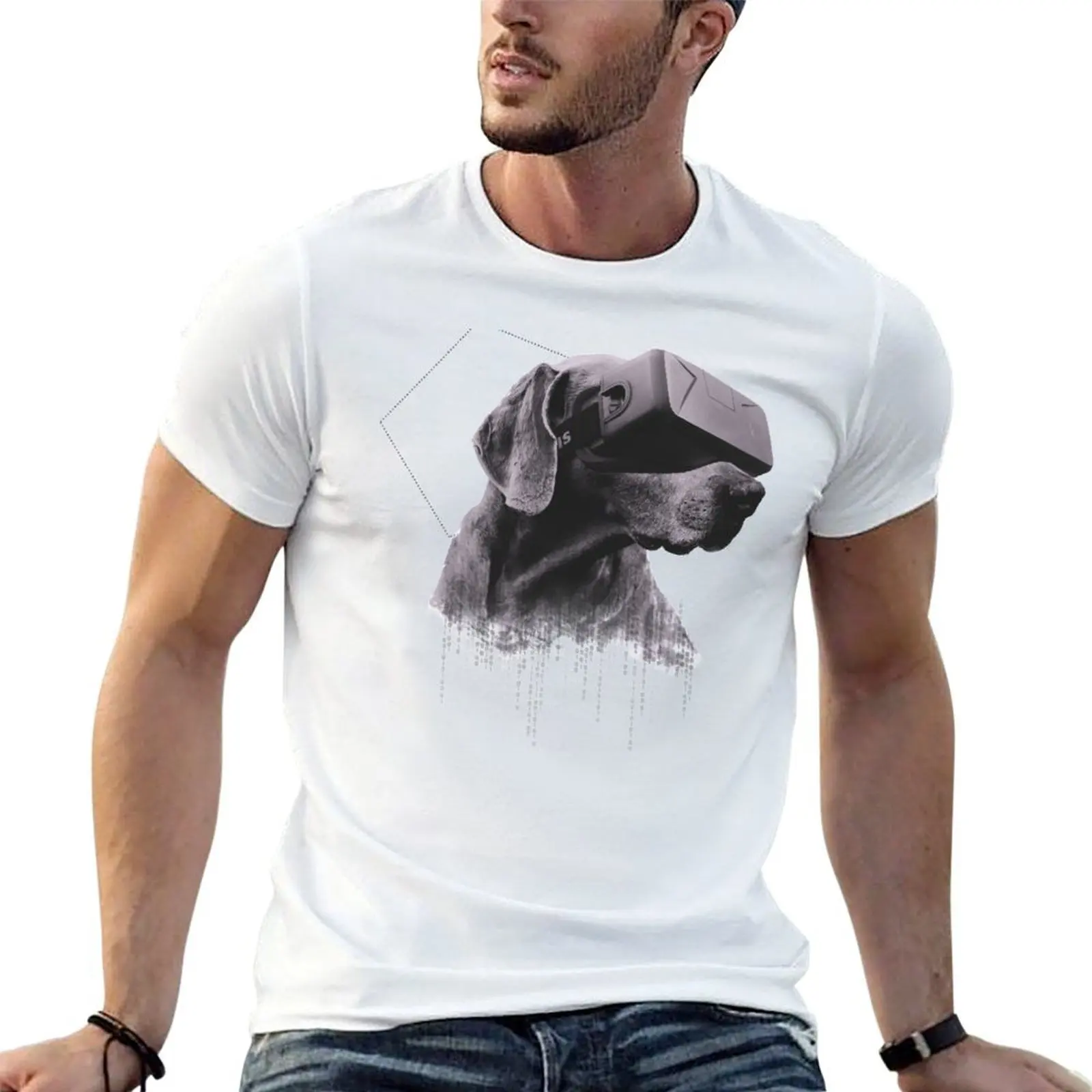 

Virtual Reality Dog T-Shirt man graphic t shirt cotton tshirt 100% t shirt men 100% cotton luxury brand T-shirt