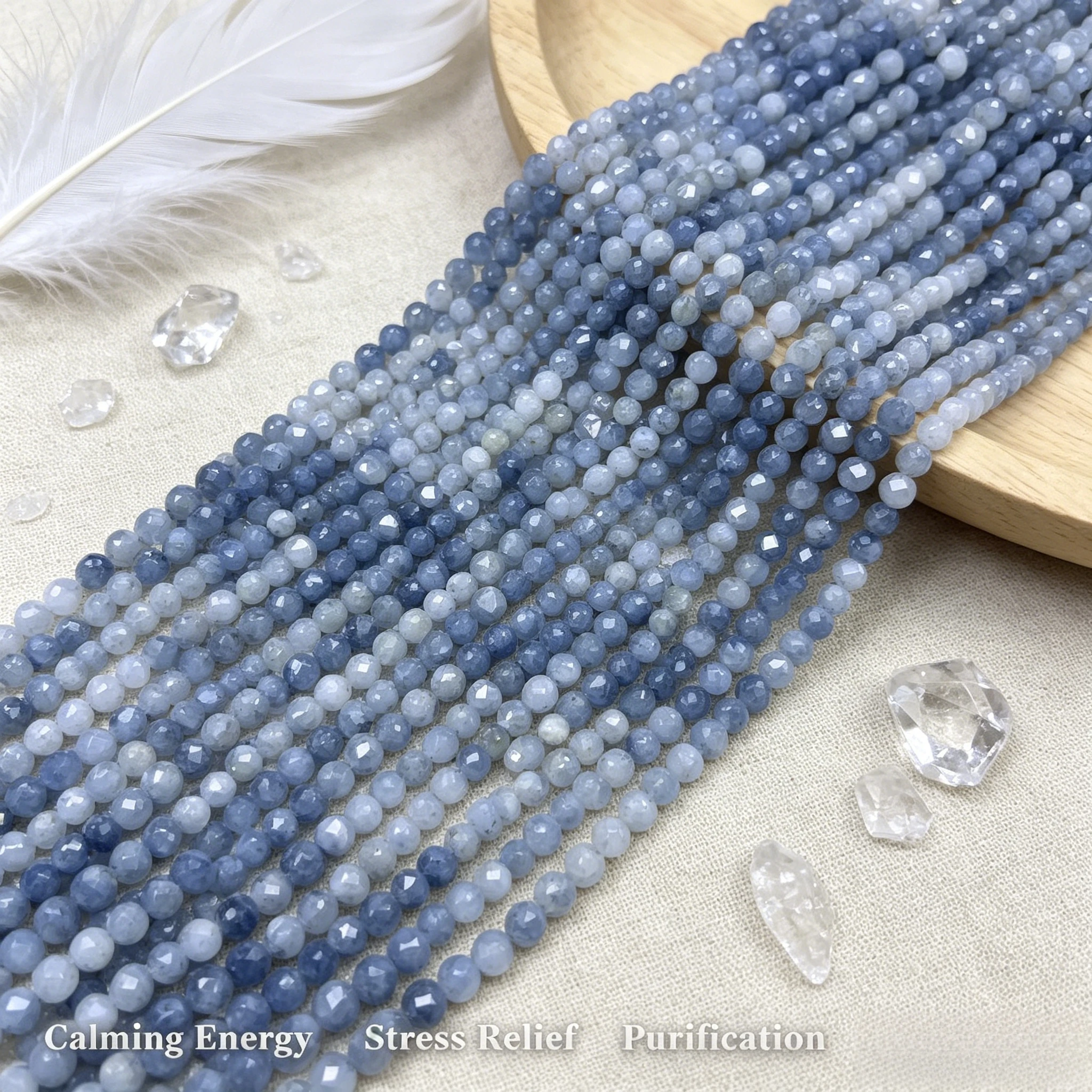 Faceted Natural Gradient Aquamarine Beads Gemstone Loose 2 3 4mm Color Beads Necklace Bracelet DIY Handmade Jewelry Accessories view 4