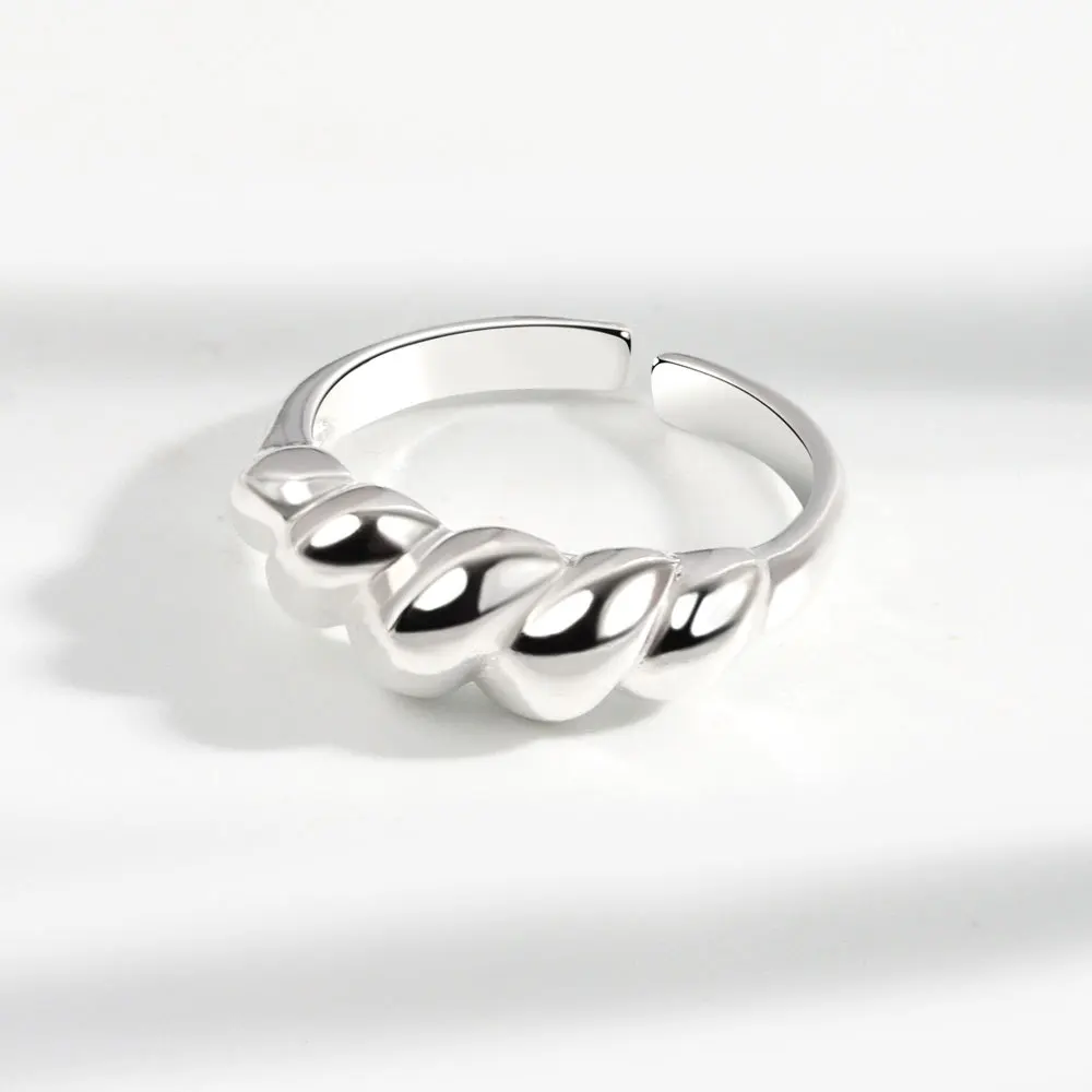Women's Adjustable Irregular 925 Sterling Silver Finger Ring