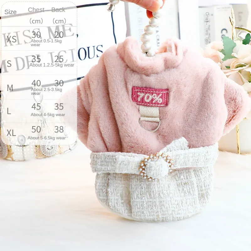 Thick Sweet Winter Clothing for Small Dog Teddy Pet Cat Princess Coat Chihuahua Dog Clothes for Small Dogs