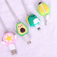 Cute Cartoon Cable Protector Bites Wire Organizer Winder Saver For USB Charging Cable Data Line Earphones Cord Protector Cover