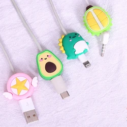 Schattige Cartoon Kabel Beschermer Bijt Draad Organizer Winder Saver Voor Usb Opladen Kabel Data Lijn Oortelefoon Koord Beschermer Cover