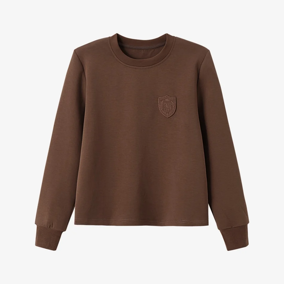 AS AW26 Trendy embroidered Crewneck Long Sleeve Top women's wear