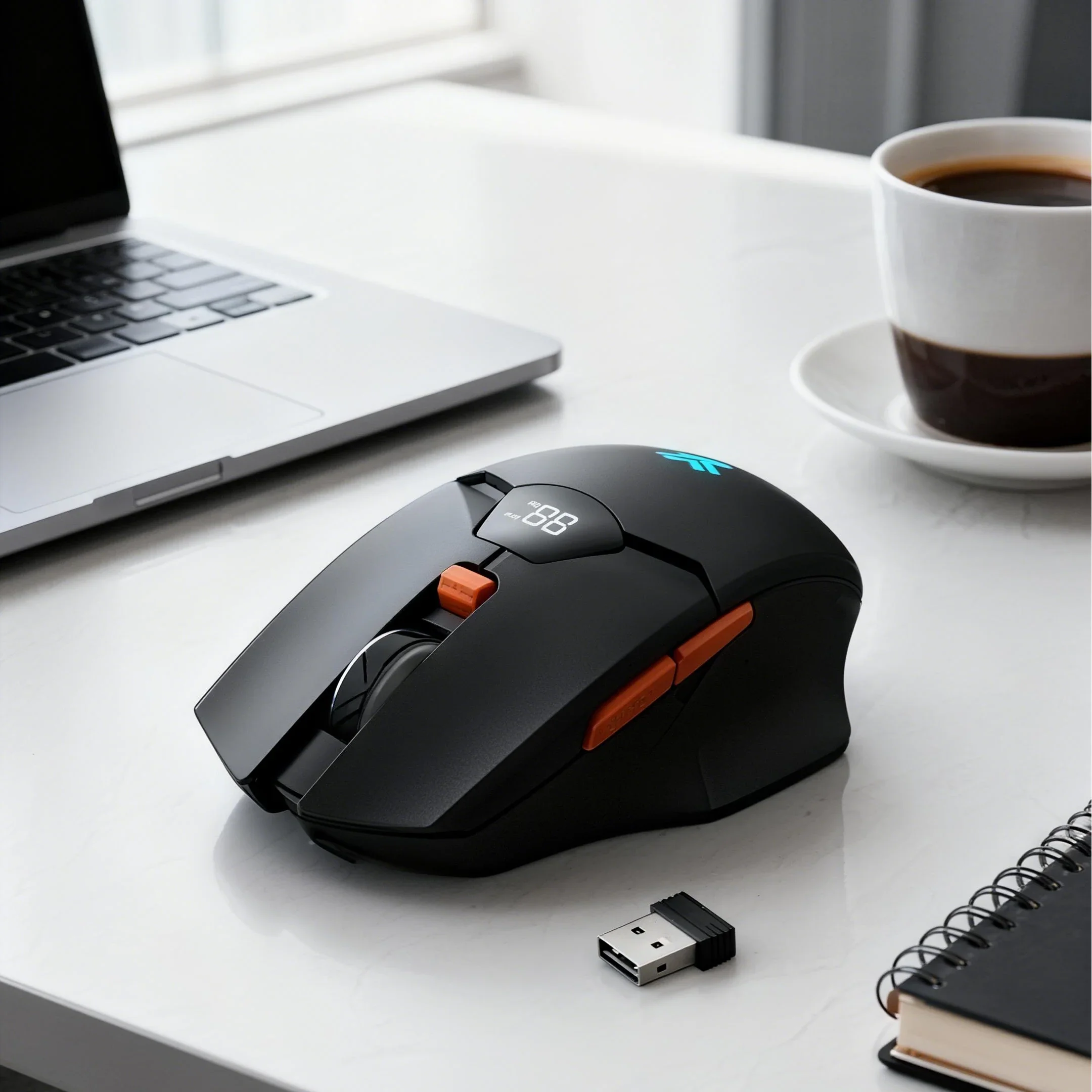 

Wireless Bluetooth Mouse with Digital Battery Display, Silent Ergonomic Mouse for PC Laptop Gaming, 2.4G/Bluetooth 5.0