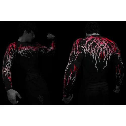 Imagen 1 del producto Nueva camiseta de manga larga de alta calidad para hombre, estilo americano, marca de moda, estilo oscuro, camiseta de manga larga para hombre, Top elástico deportivo para Fitness