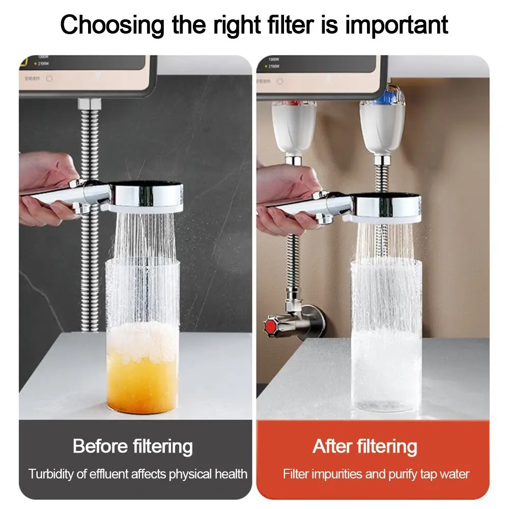 

Universal Stainless Kitchen Faucet Filter Purifier Output Pre-filter Water Heater Purification Fittings Shower Filter