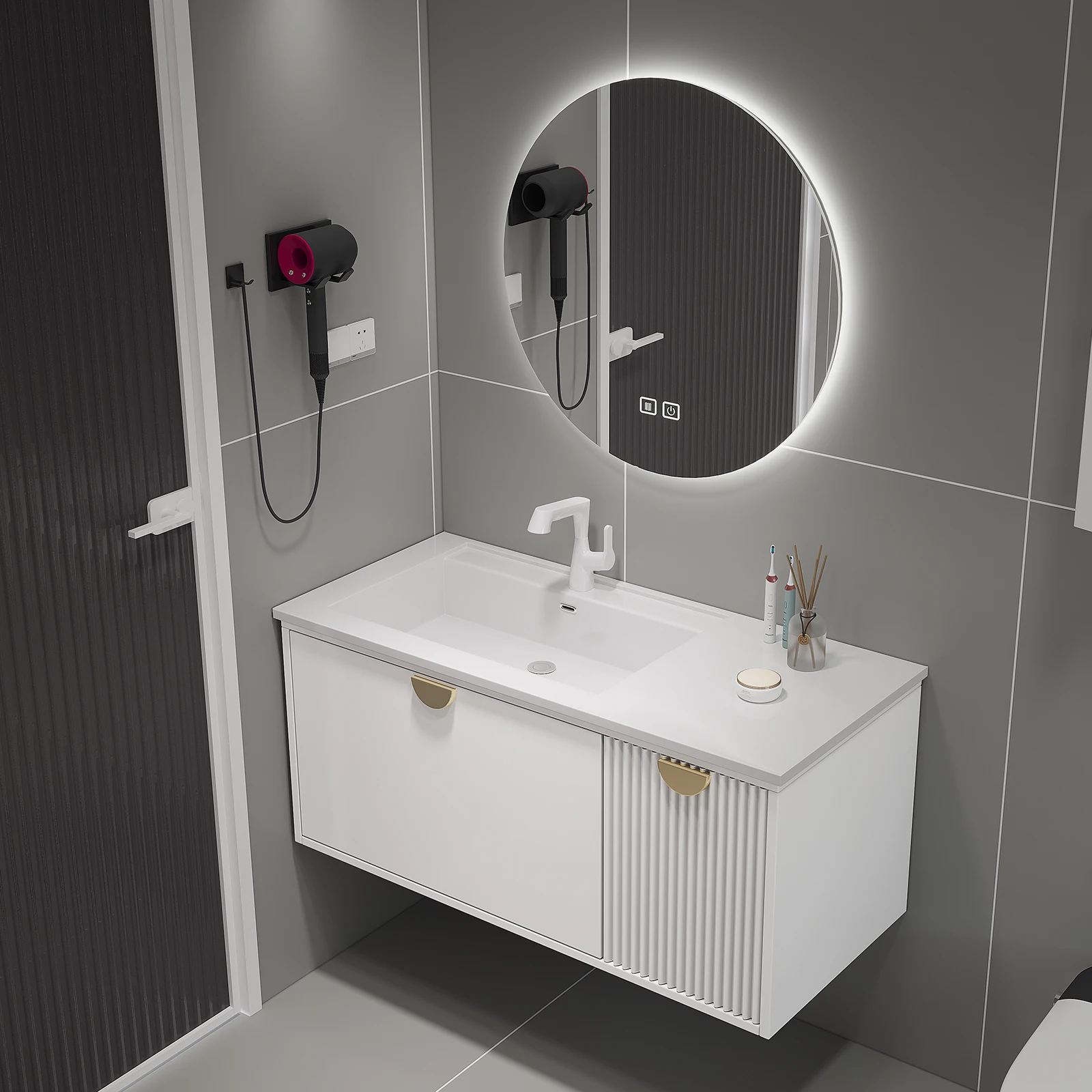 

/Modern Luxury Wash Basin Cabinet Set Wall Mounted Bathroom Vanities Bathroom Cabinet Furniture with Sinks and Mirror