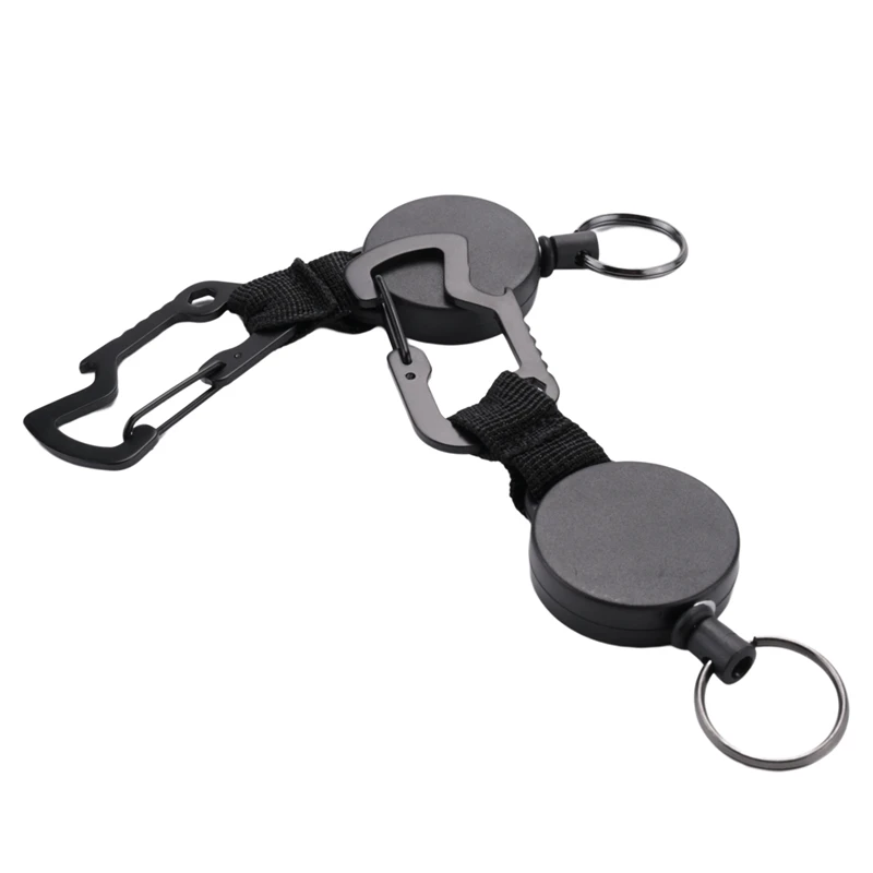 9 Pack Retractable Keychain - Heavy Duty Badge Holder Reel With Multitool Carabiner Clip,Key Ring With Steel Wire Cord