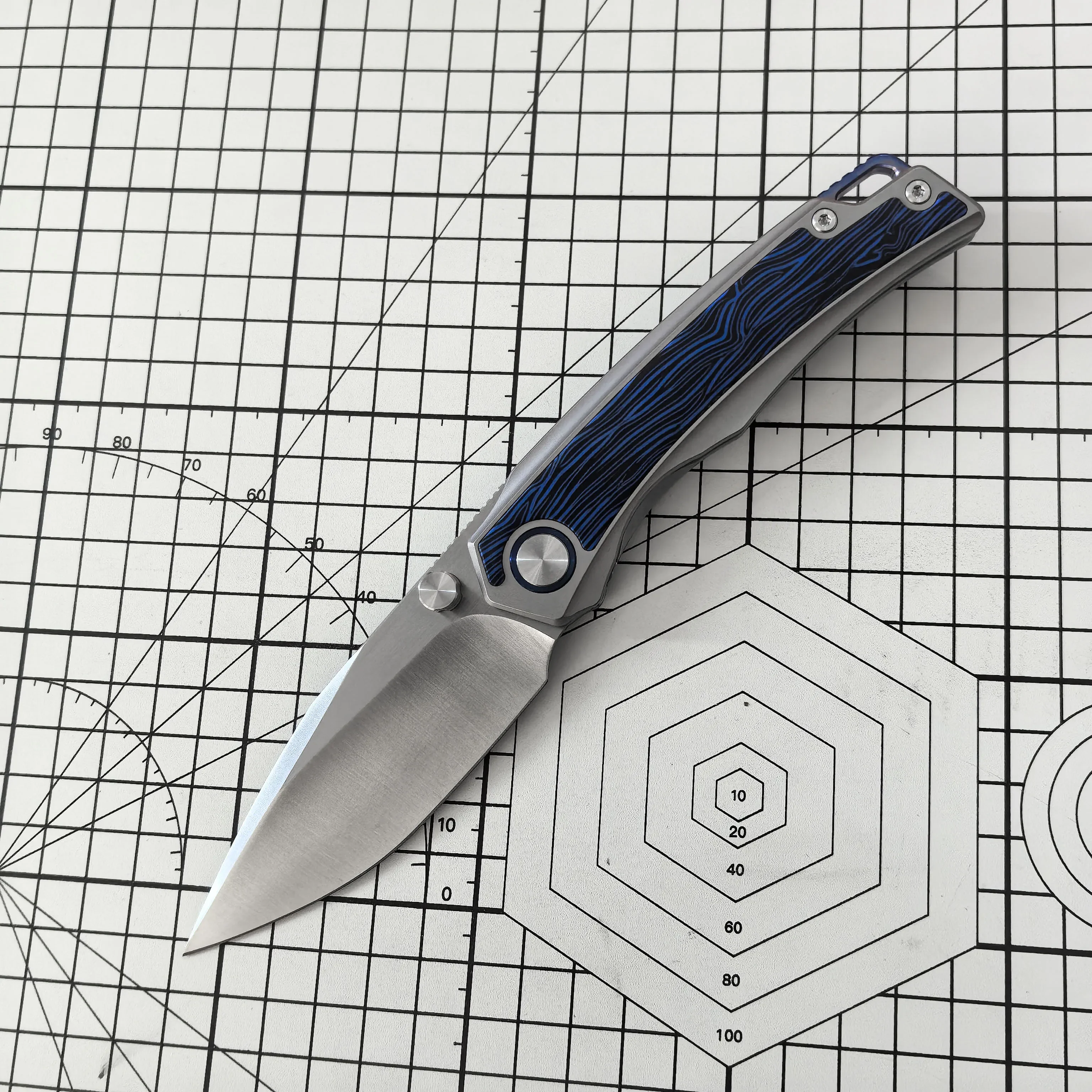 M390 Steel Folding Knife Titanium Alloy Handle Bearing System Outdoor Survival Hunting Knife Camping Hiking Defense Tool