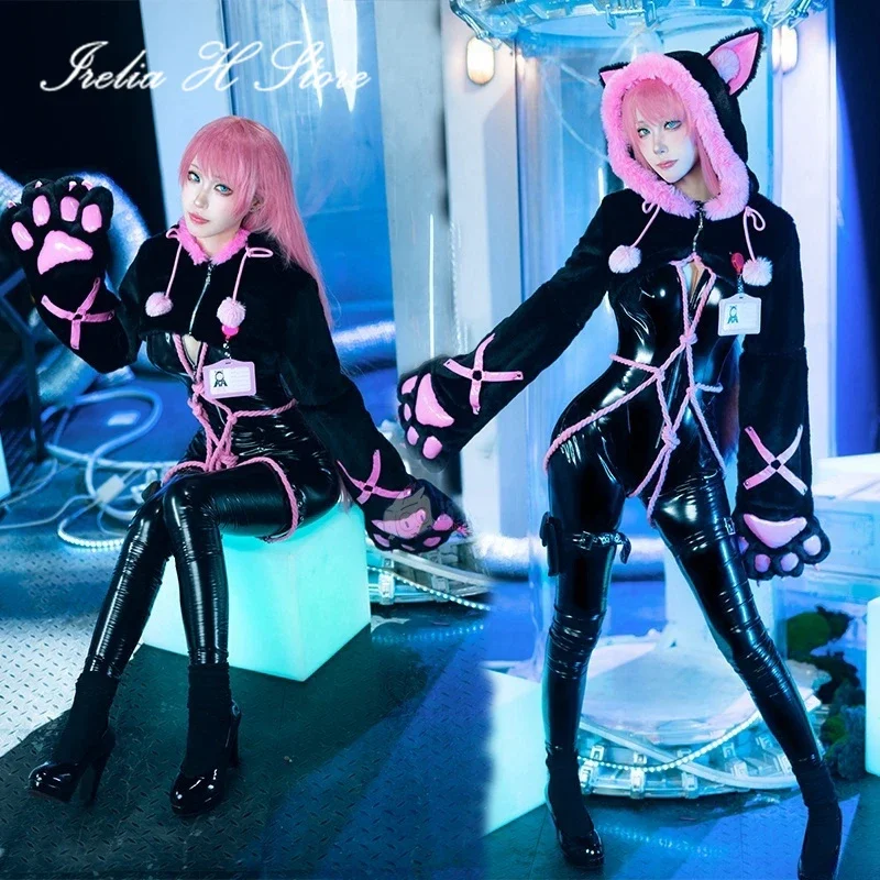 

Irelia H Store Mi Cosplay Ku L u k a Cosplay Costume Sexy PU Big Paw Jumpsuit Halloween Costumes Female