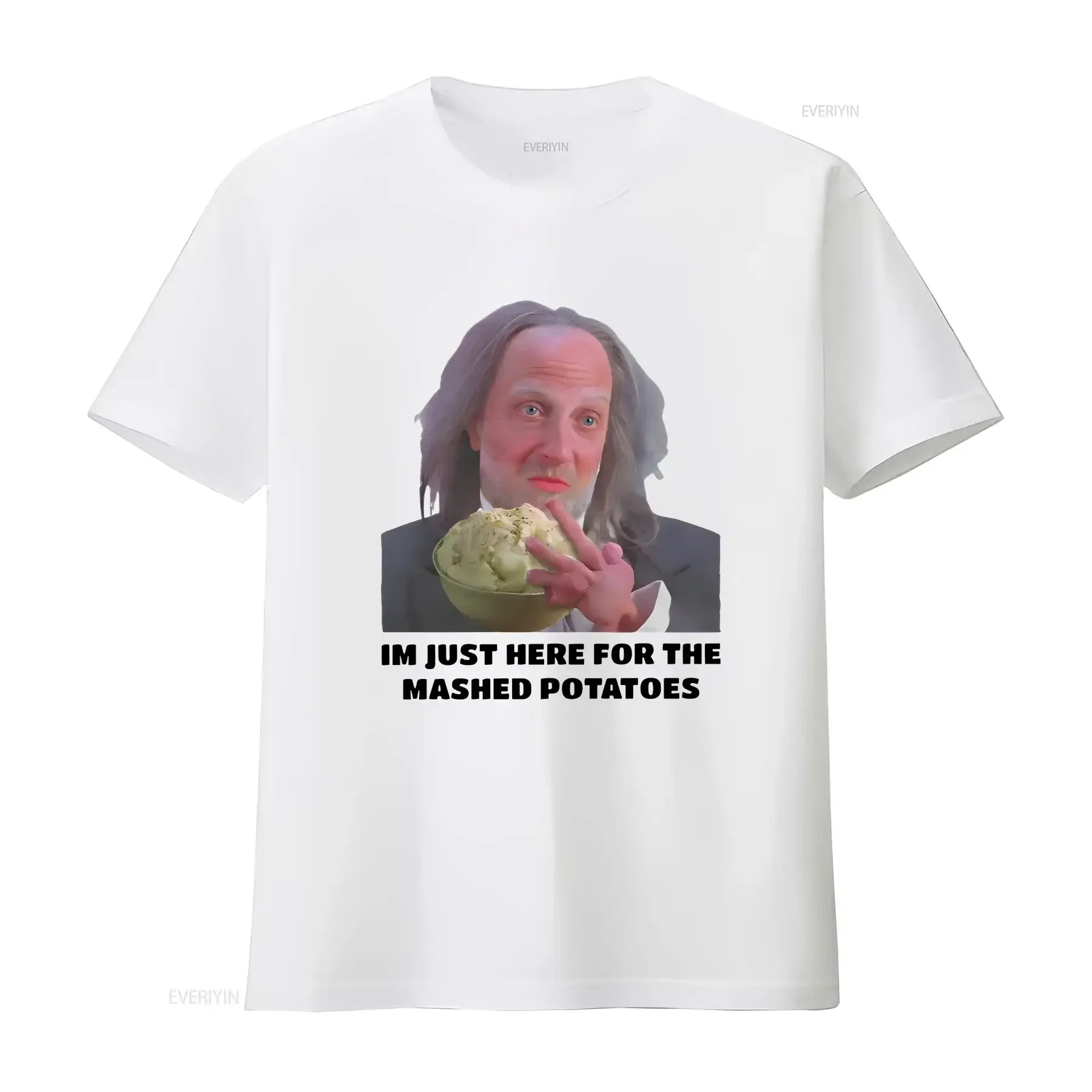 Im Just Here For The Mashed Potatoes Scary Movie Heavy Cotton T Shirt vintage Washed Stretched Top For Everyday Wear graphic