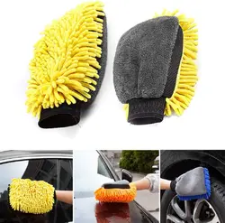 1PCS Waterproof Car Wash Microfiber Chenille Gloves Thick Car Cleaning Mitt Wax Detailing Brush Auto Care Double-faced Glove