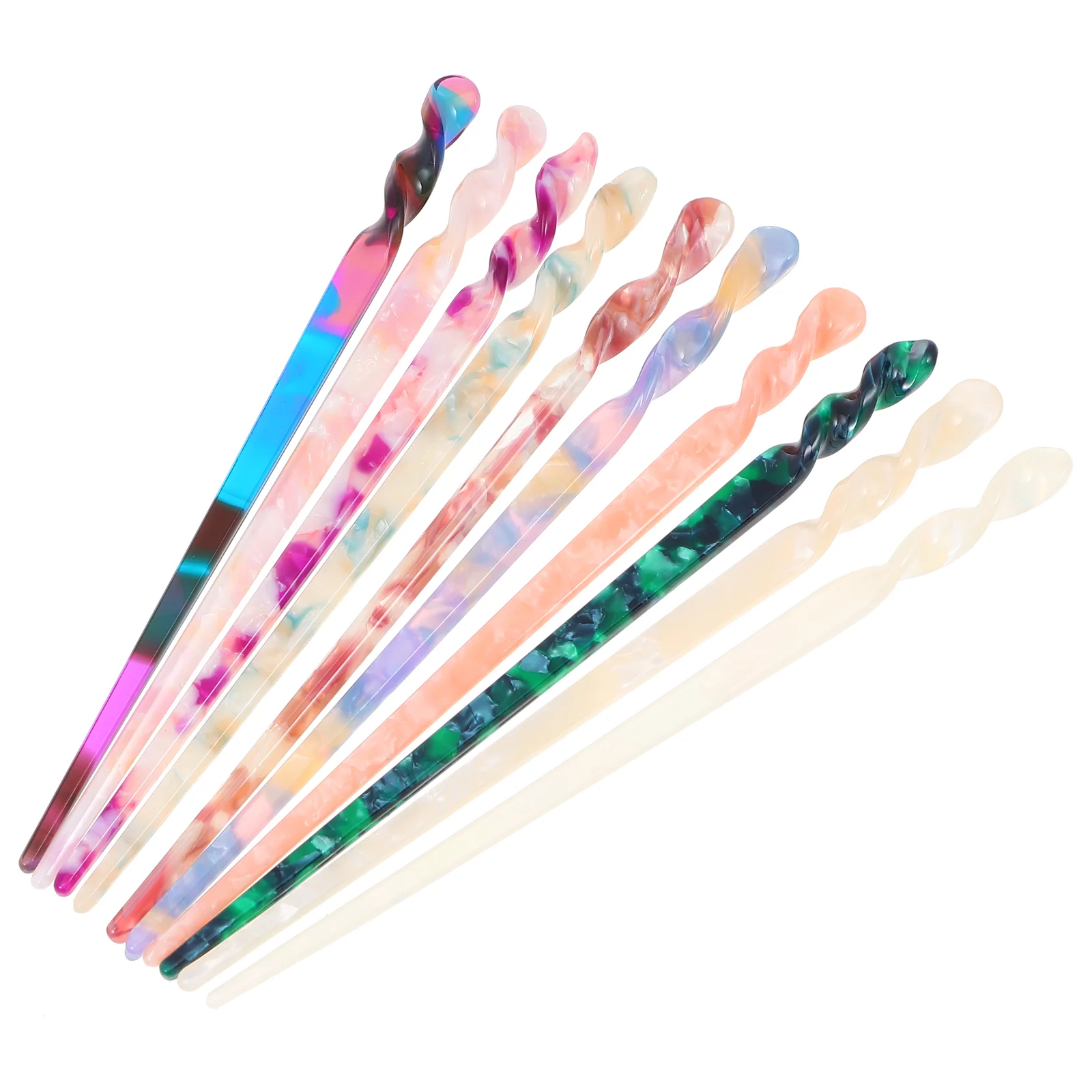 

10 PCS Yukata Hair Accessory Hairpin Decor Chinese Style Stick Chopstick Acetate Sheet Traditional Barrettes