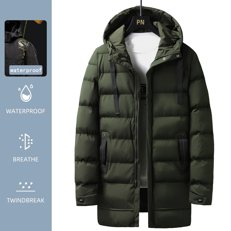 

2025 New Winter Warm Thick Fleece Parkas Men Waterproof Hooded Fur Collar Parka Jacket Coat Men Autumn Fashion Casual Parkas Men