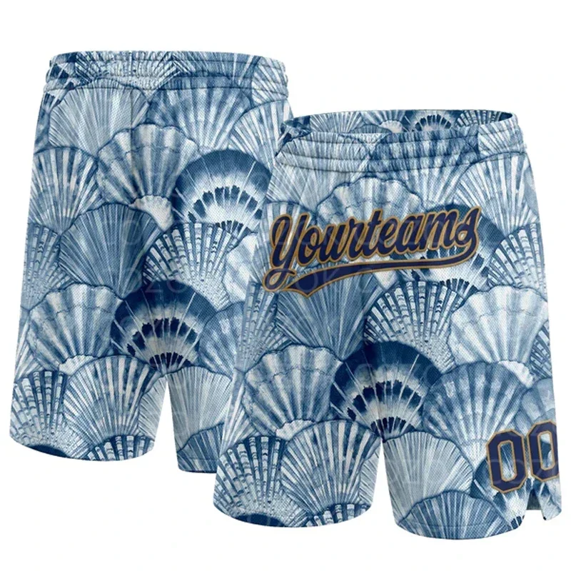 

Custom scallop Authentic Basketball Shorts 3D Printed Men Shorts Your Name Mumber Quick Drying Beach Shorts