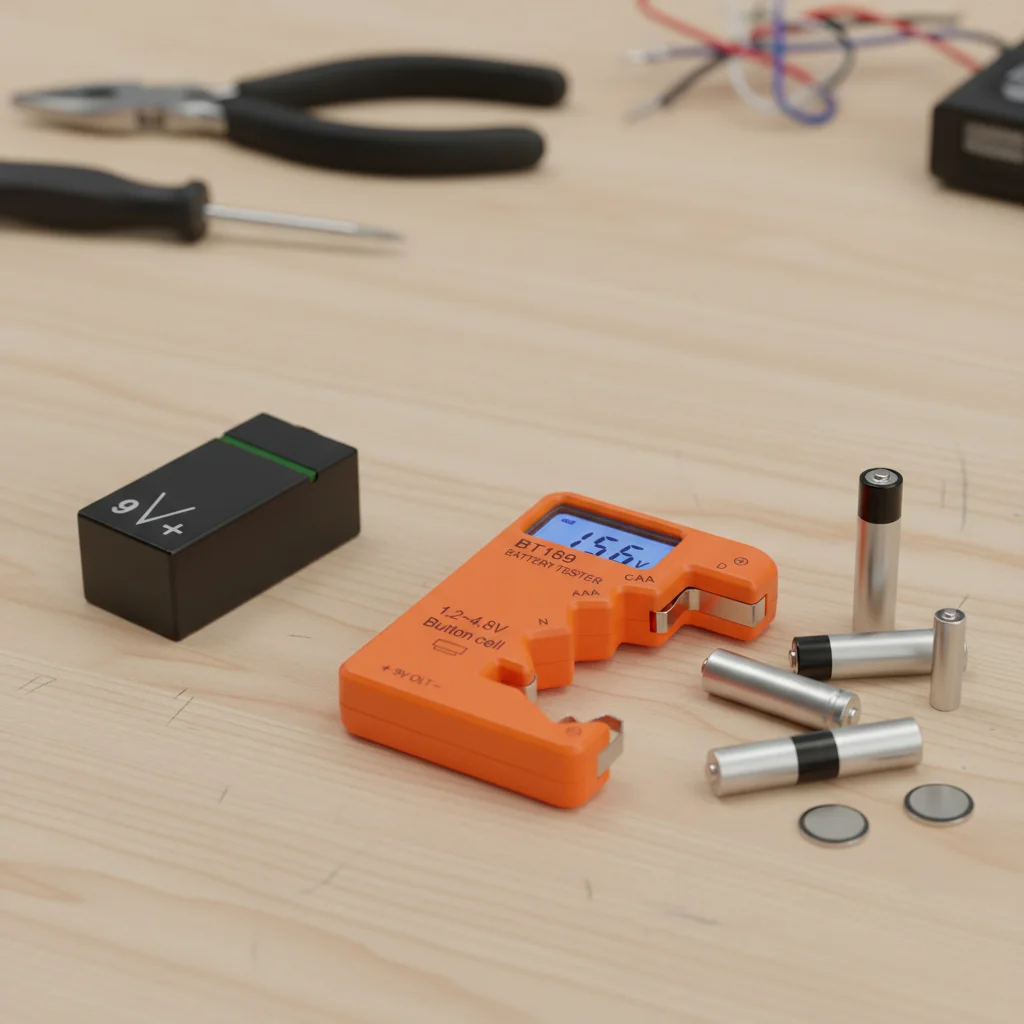 LCD Display Battery Tester, Portable Battery Power, Voltage Capacity Detector Button Cell Batteries Tester Tools