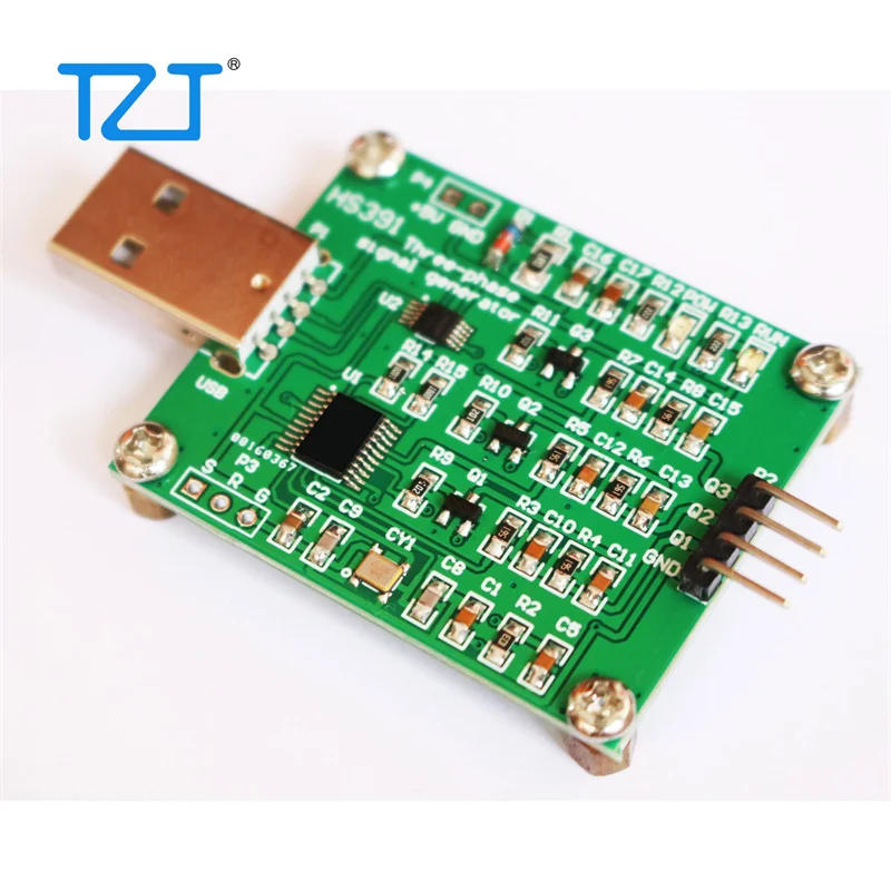 TZT New HS391 USB 1Hz-5kHz Three-phase Sine Wave Signal Generator Module (Filtering) Support Amplitude Control