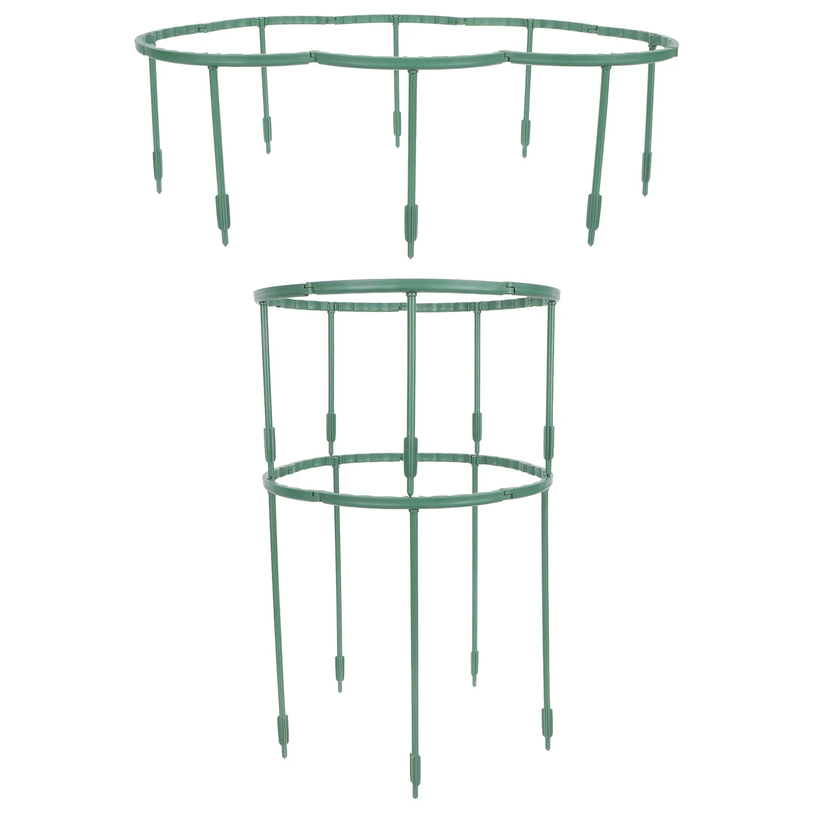 2Sets Plant Support Stands Green Plastic Flower Climbing Racks Durable Plant Frame for Indoor Outdoor Orchid Climbing Display
