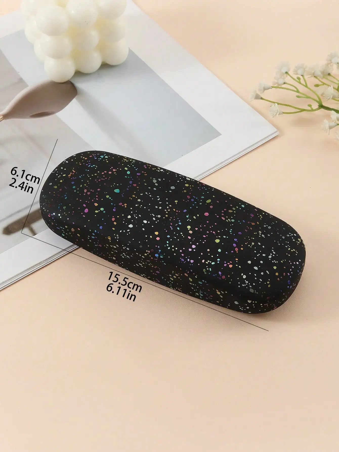 1pc laser craft magic star decoration glasses case is suitable for daily/holiday/party use