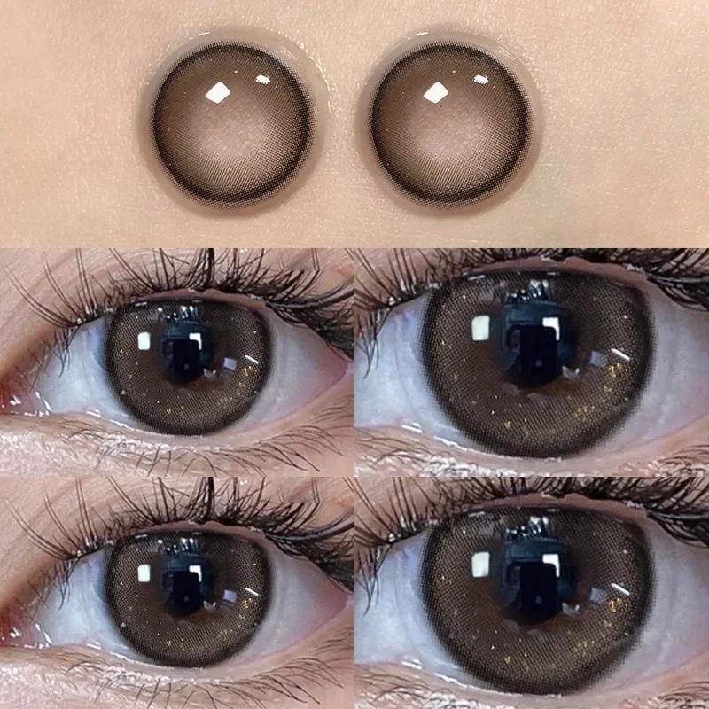 KSSEYE-Lentilles de contact colorées coréennes, pupille naturelle brune résistante, lentille noire de grand diamètre pour les yeux, cosmétique à la