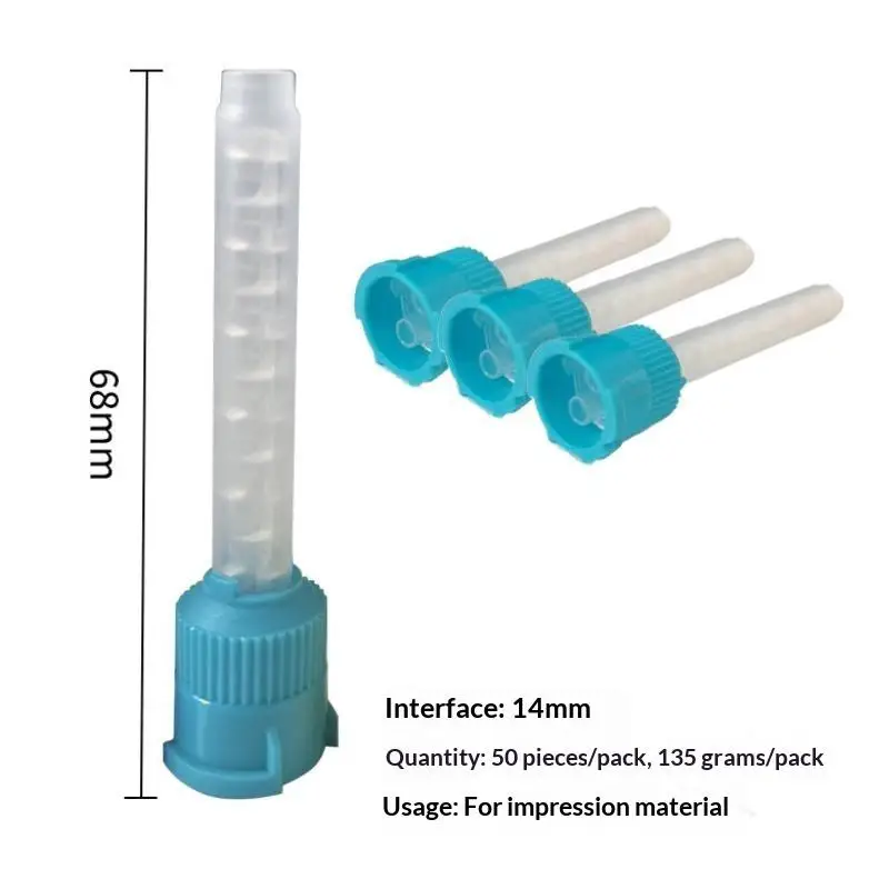 50Pcs Disposable Dental Mixing Tips Silicone Rubber Nozzles Resin Tips For Dental Clinic Laboratory Restoration Supplies