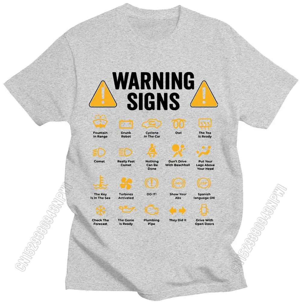 Funny Driving Warning Signs 101 Auto Mechanic Gift Driver T-Shirt Fashion T Shirt Cotton Mens Tee Shirt T-Shirts