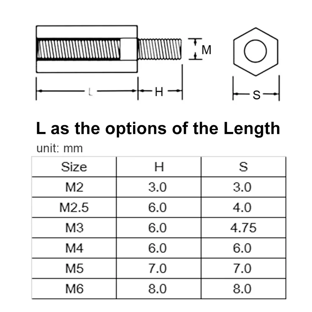 5-50pcs M2 M2.5 M3 M4 M5 M6 Male to Female Brass Spacer Long Hexagonal Brass PCB Standoff Spacers