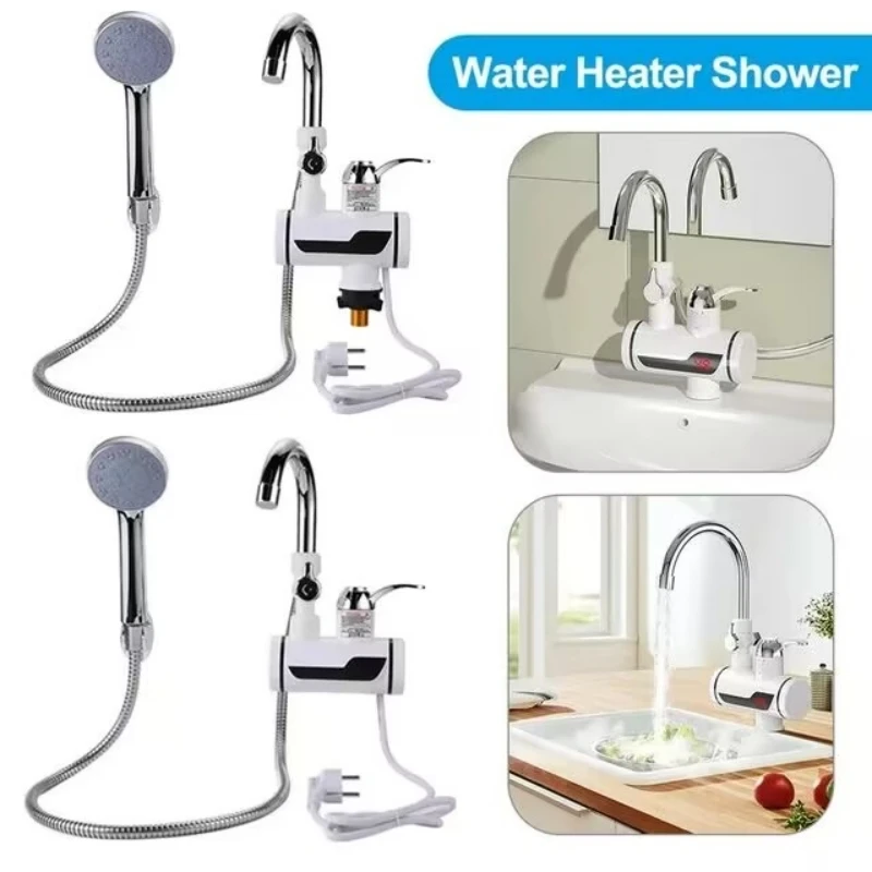 

Tankless Water Heater Faucet Shower Instant Water-Heater Electric Tap Heating Instant Hot Water for Kitchen and Bathroom