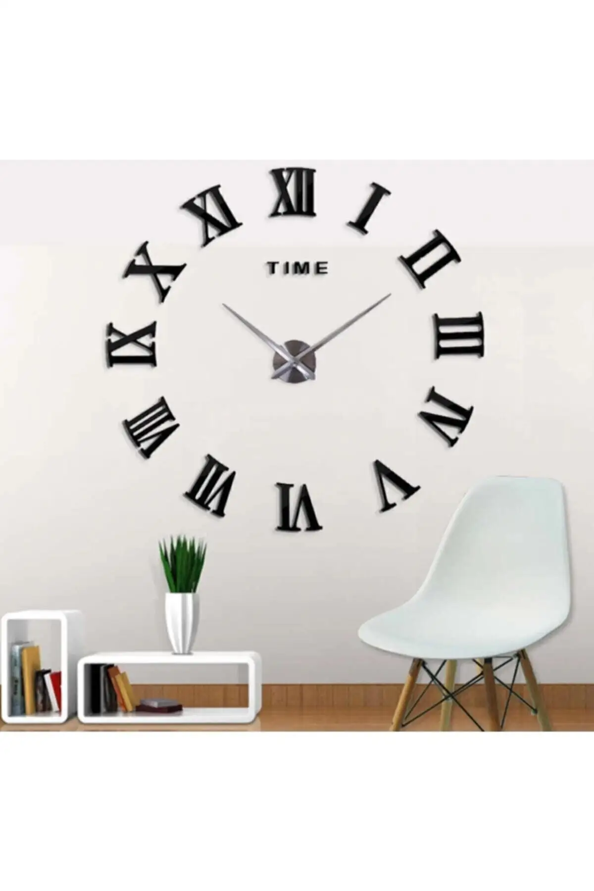 Black Wooden 3d Roman Numeral Wall Clock Roman Black