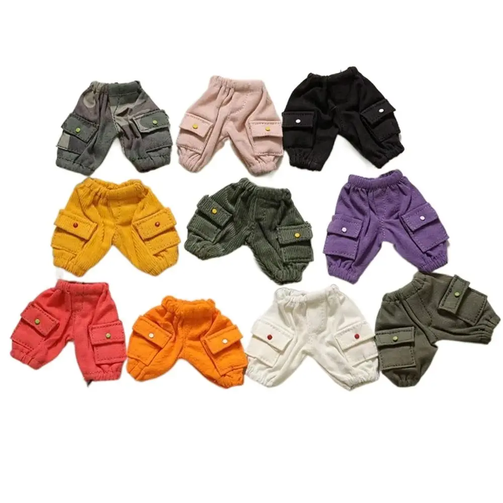 

Модная повседневная одежда, хлопковые кукольные штаны, брюки с карманами, плюшевые игрушки, брюки для куклы, платье 10 см, кукольные джинсы, одежда, подарок для девочек