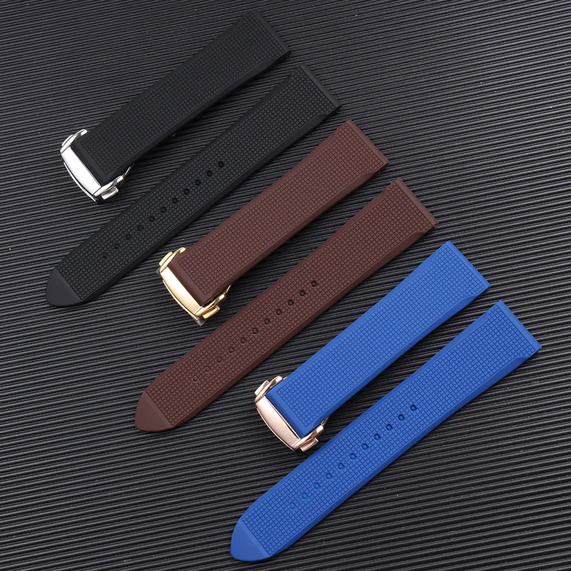 Soft Waterproof Silicone Rubber Watchband for Omega Seamaster 300 Speedmaster Compatible with 19mm 20mm 22mm Wrist Sizes