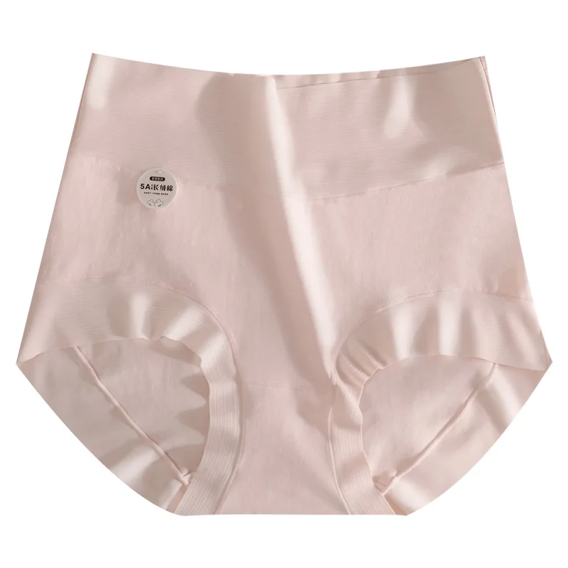 

High Waisted Seamless Cotton Antibacterial Breathable crotch Women's Triangle Pants Large size long staple cotton underwear