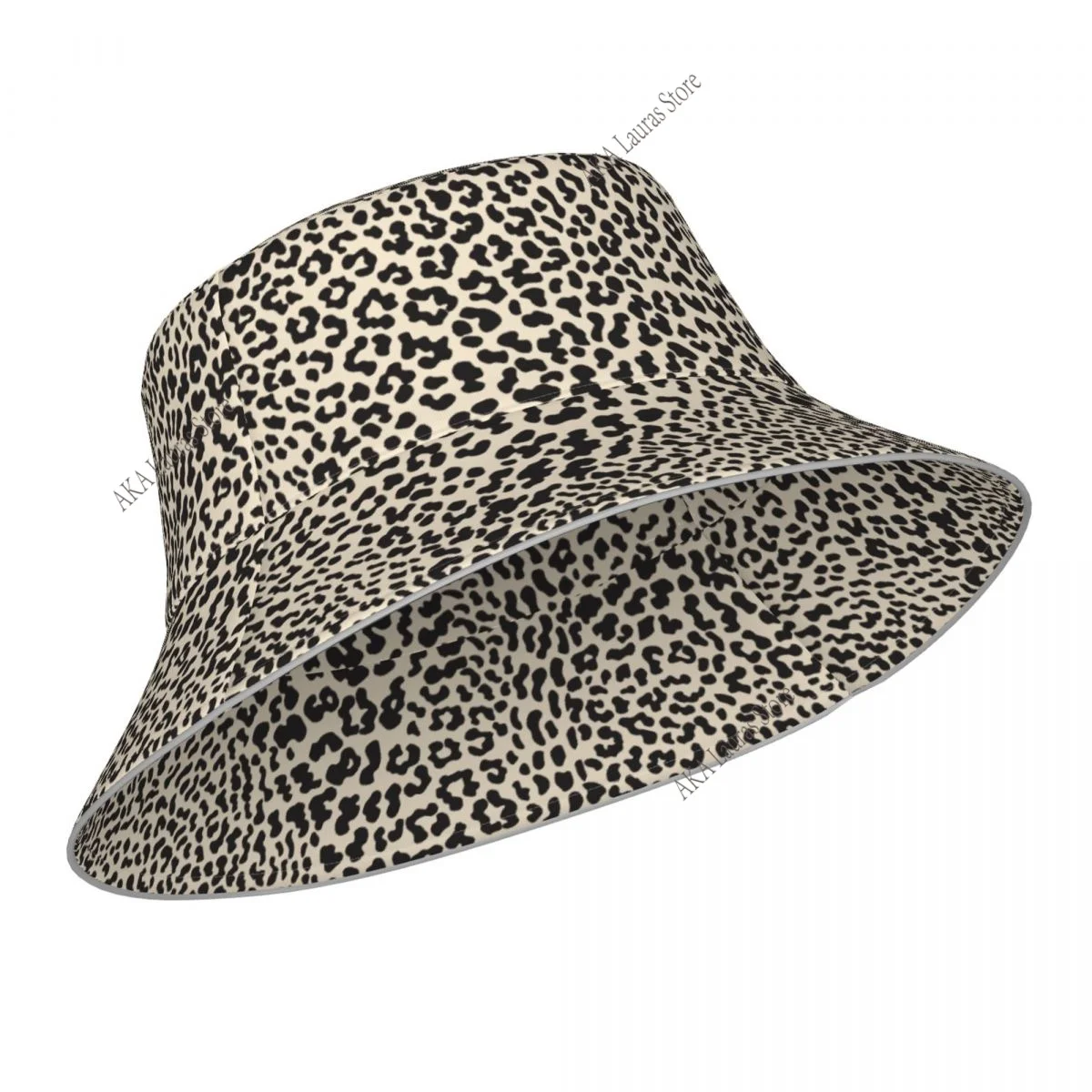 Reflective New Fashion Bucket Hats Fisherman Caps for Women Leopard Print On Animal Skin Summer Men Outdoor Sun Cap