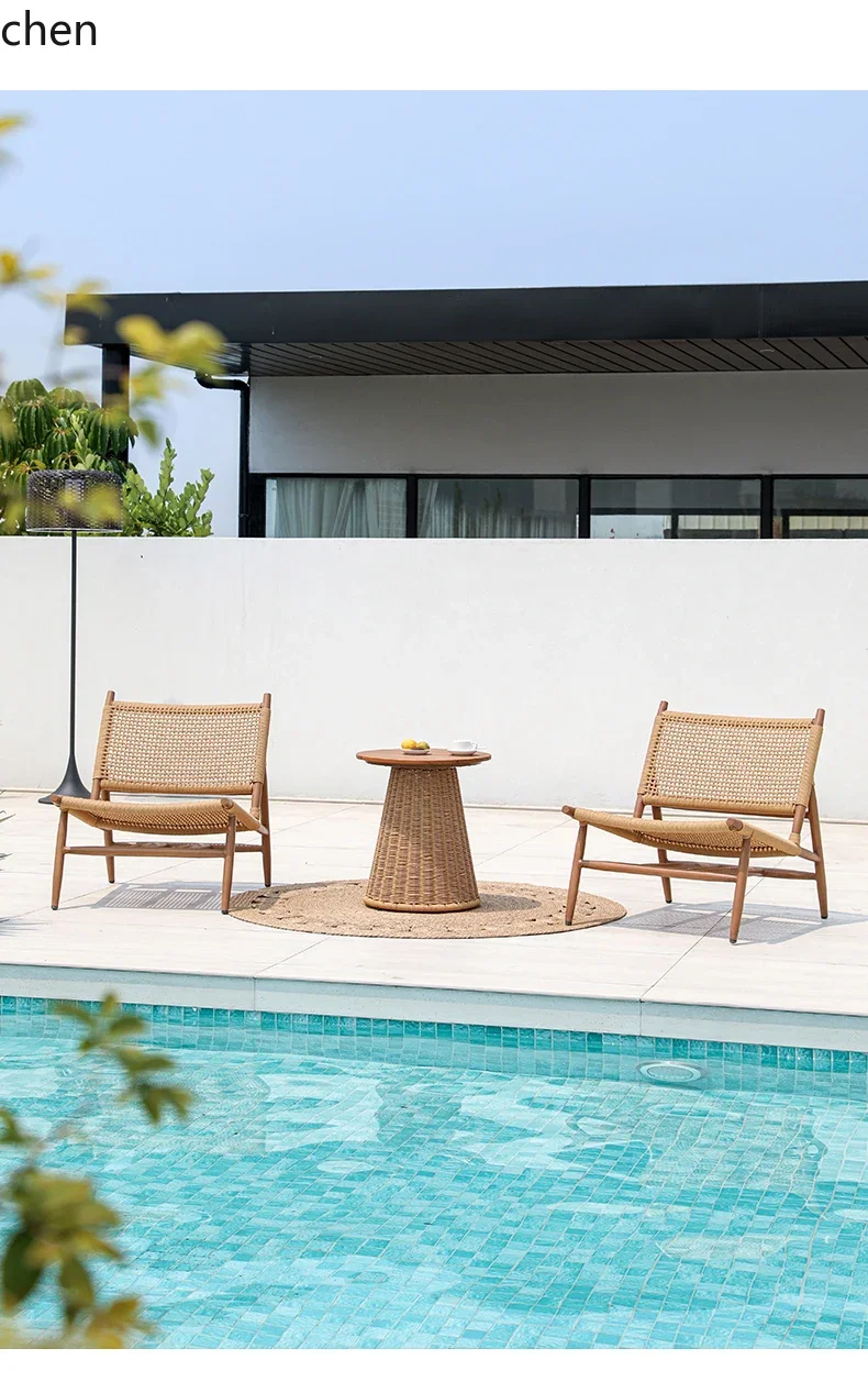 YFY Outdoor Leisure Sofa Villa Balcony Single Rattan Chair Home   Outdoor Table and Chair