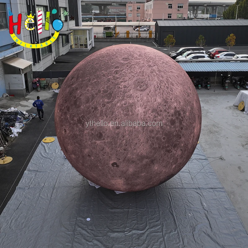 Customized Outdoor Decorative LED Lighting Balloon Large Inflatable Moon Planet for Advertising