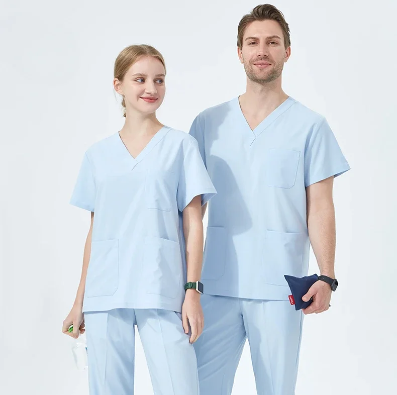 

Customizable LOGO Men Women Medical Nurse Uniform Surgical Scrubs Set Clinical Nursing Workwear Pet Clothes Lab Suit Veterinaria