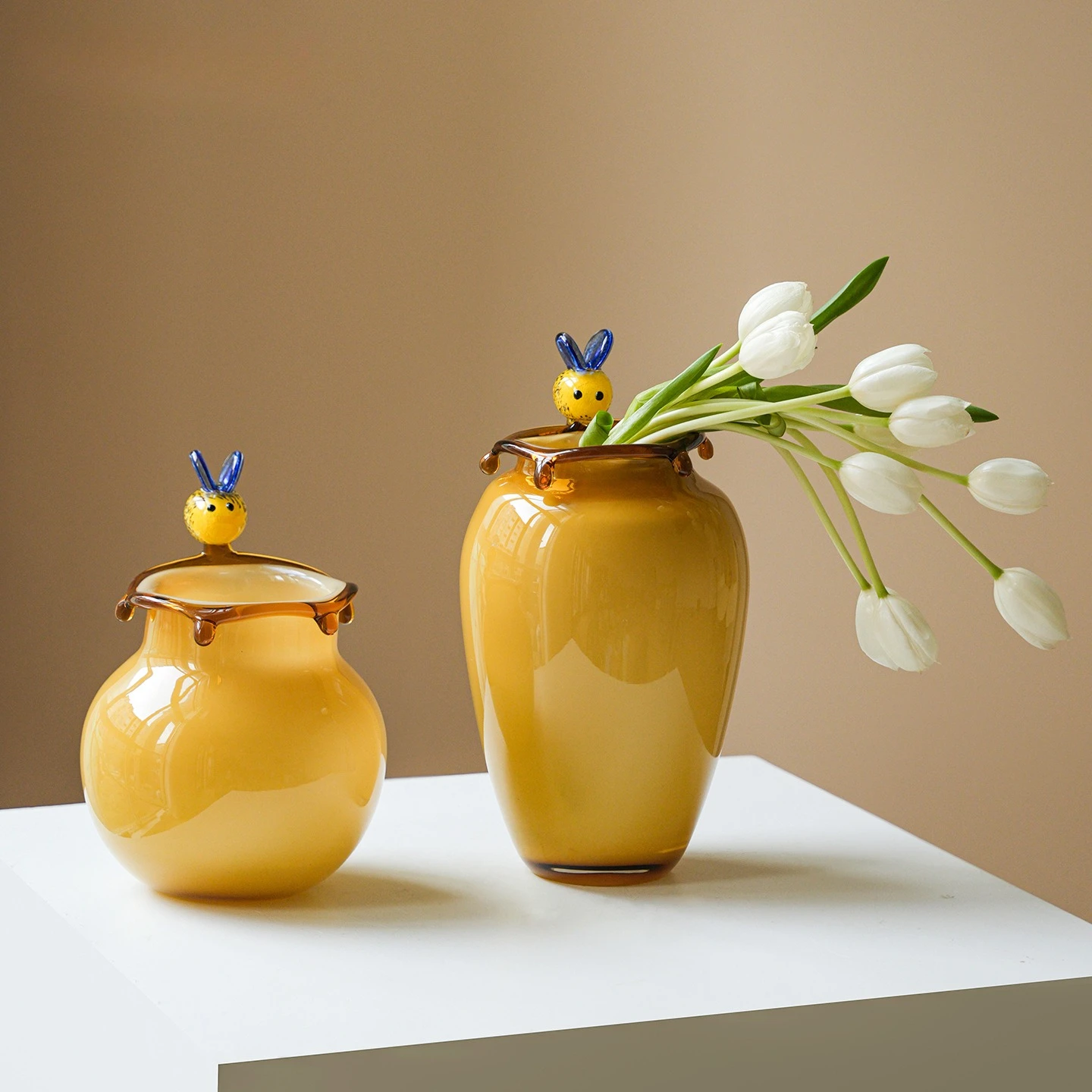 Glazed Vase Glazed Ornament Living Room Flower Arrangement Advanced French Hydroponics Flowers Exquisite Gift Desktop Storage