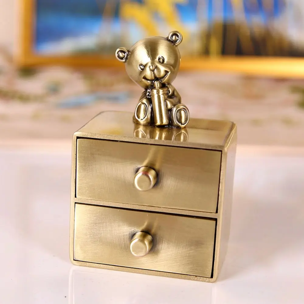 Baby Keepsake Box For Tooth And Hair Storage Metal Drawer Organizer European Creative Style Home Decor Present