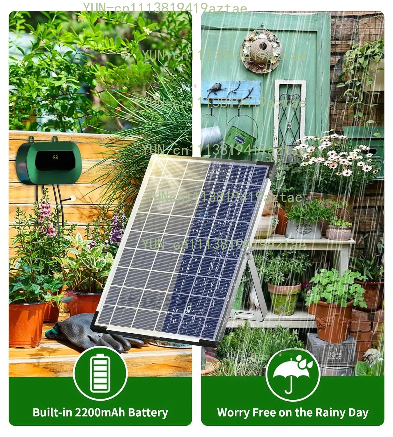 Solar Hydroponic Drip Irrigation Pump Kit - Smart Controller Automatic Watering System for Garden Greenhouse