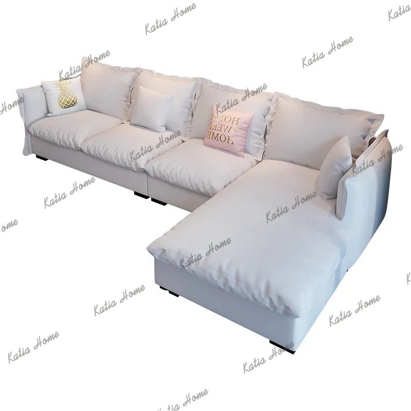 Factory Direct Italian White Living Room Sofas Puff Minimalist Soft Modern Living Room Sofas Lounge Nordic Divano 2 Posti Furnit