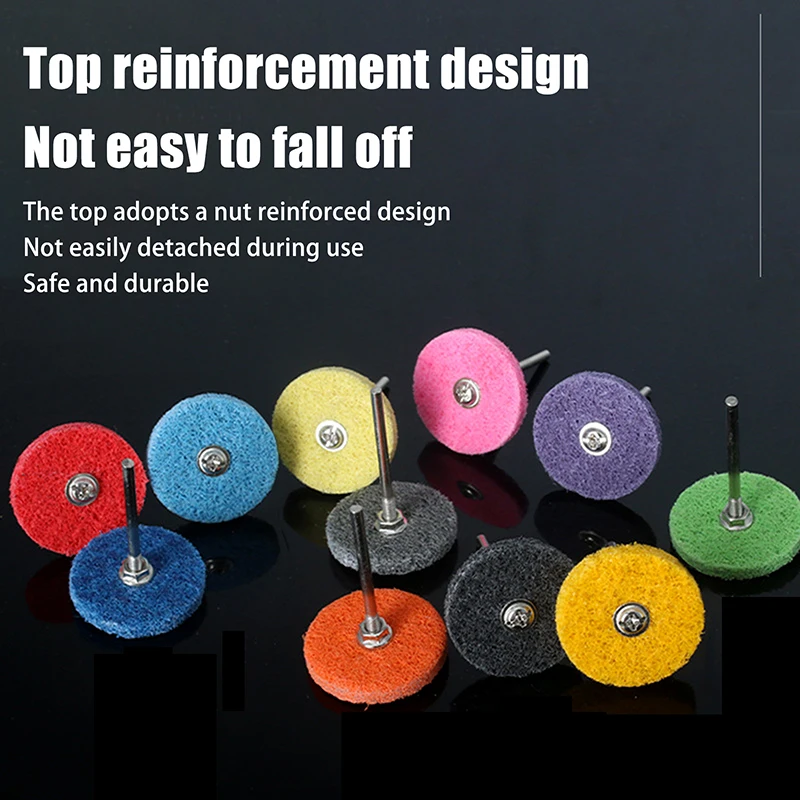 Abrasive Disc Set 3/32''-2.35mm Handle For Cleaning Sanding Descaling Deburring Metal Wood Stone Nylon Fiber Polishing Wheel