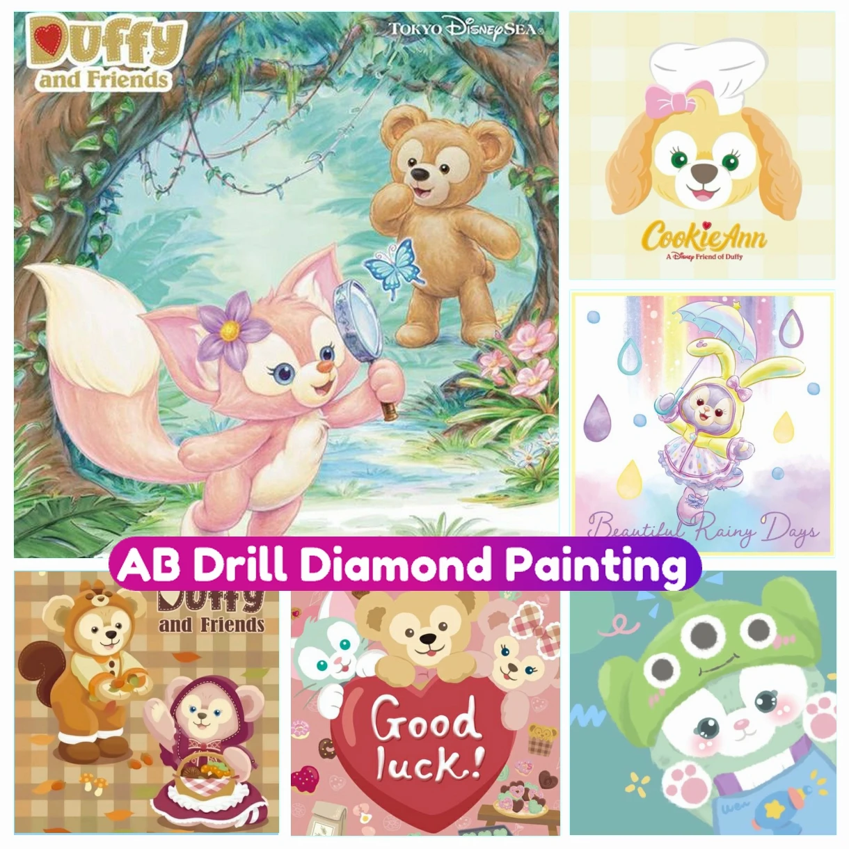 Disney LinaBell StellaLou Duffy 5D AB Drill Diamond Painting Mosaic Embroidery Cute Cross Stitch Rhinestones Home Decor Kid Gift