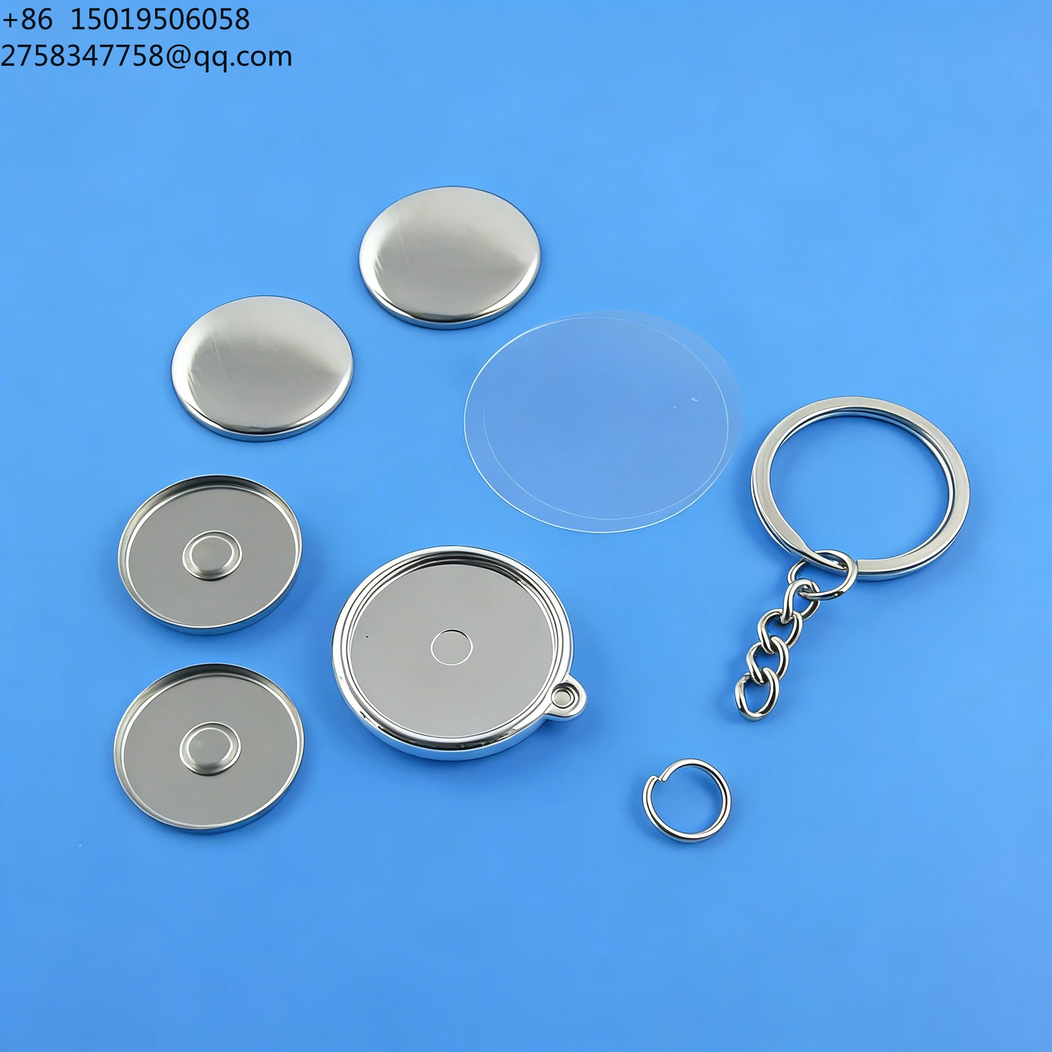 25/32/37mm Double Sided Zinc Alloy Metal Badge Keychain  Printed Photo Button Promotional Gift
