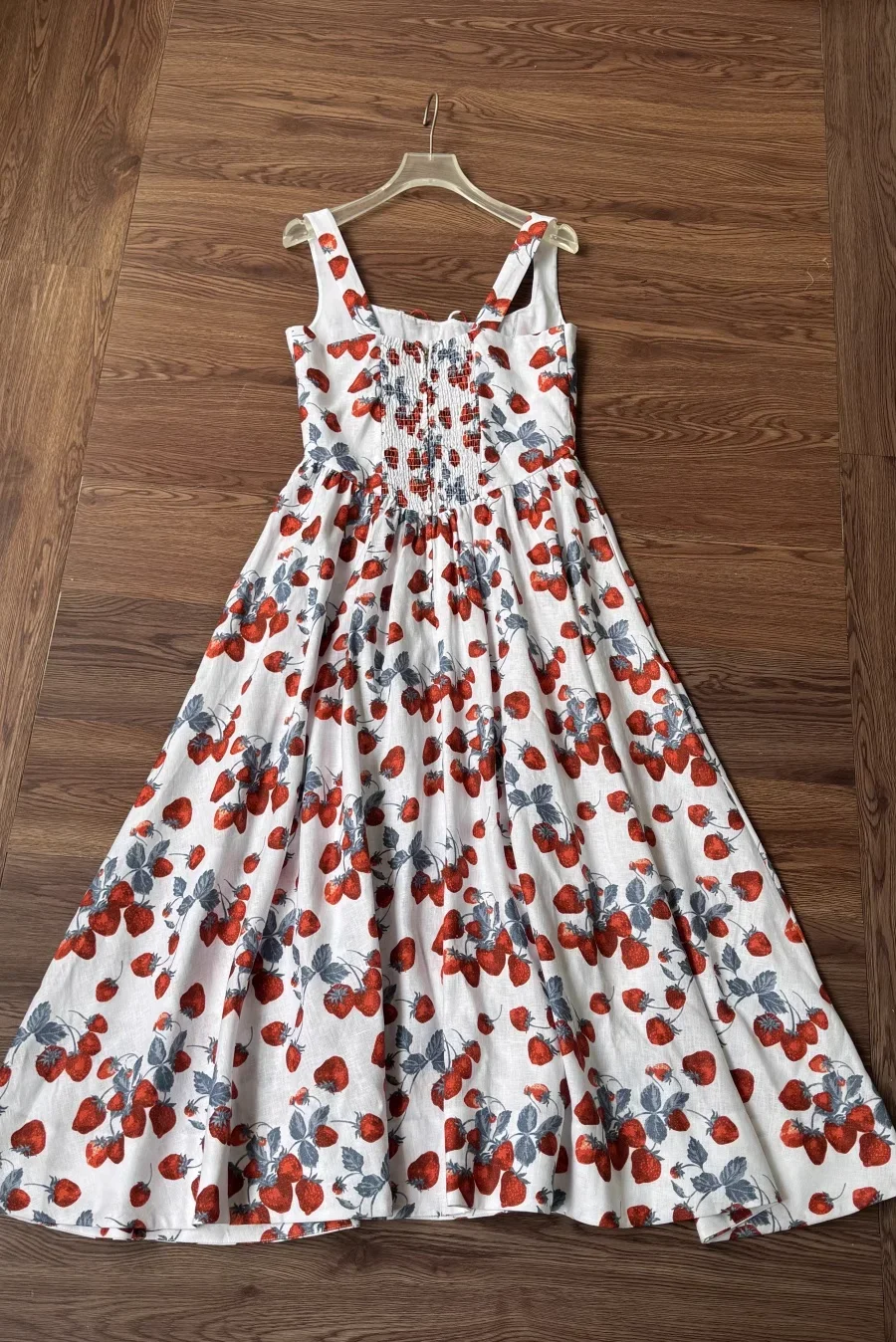 

Ladies 2 Colors Vest Dress Summer Flower Print Square Collar Sleeveless High Waist Elegant Female Linen Midi Robe