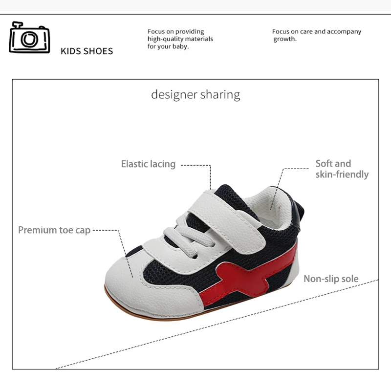 Baby Walking Shoes Cotton Mesh Breathable Boy Girls Casual Sports Shoes Soft Bottom Anti-skid Baby Sports Shoes Baby Accessories