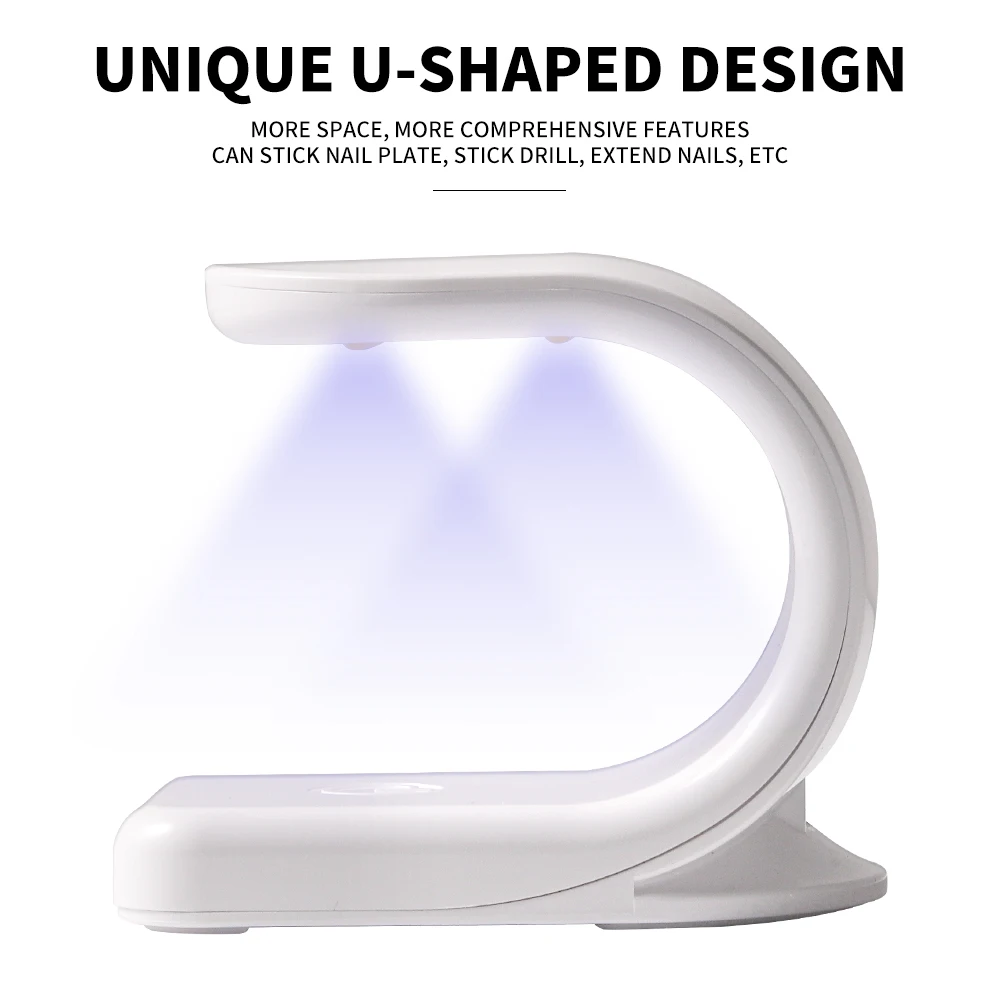 Mini Q-Shaped 6LED Nail Art UV Lamp USB Convenient Design Single Finger Nail Art Dryer Suitable for Gel Polish Manicure Tools