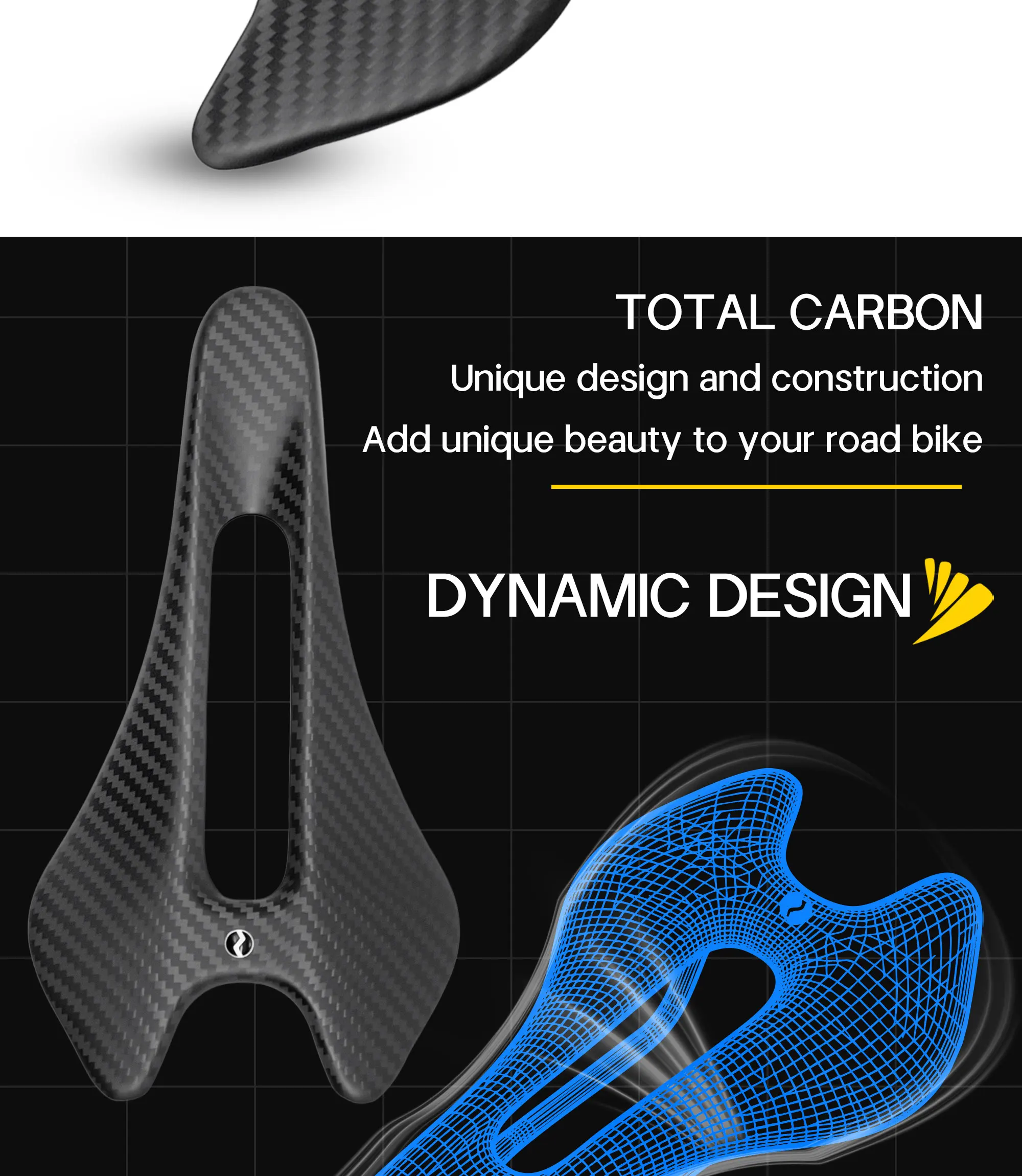 Plselis Ultraleichter Carbonsattel 60g, Integriertes Design, Ergonomisches Design, Atmungsaktiv und Komfortabel.3005 – Detail 7