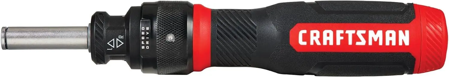 

Ratcheting Screwdriver with SpeedDrive, Includes 2" Double-Ended Bits and Handle Holds Up to 6 Bits