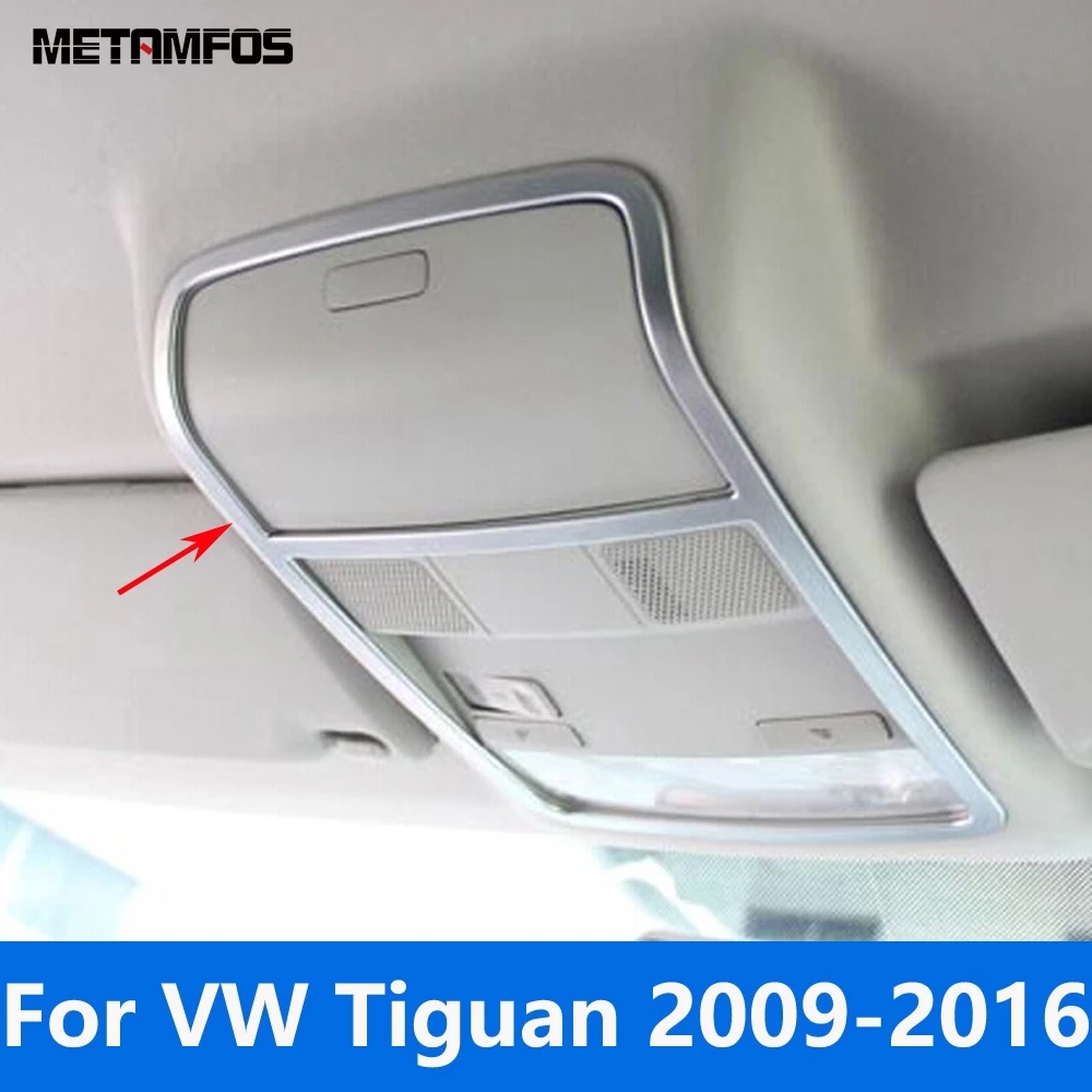 Interior Accessories For Volkswagen VW Tiguan 2009-2013 2014 2015 2016 Matte Car Roof Front Rear Reading Light Cover Trim Frame